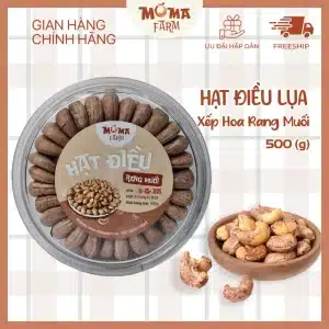 Hạt điều rang muối xếp hoa 500g, hạt dinh dưỡng nông sản Moma Farm